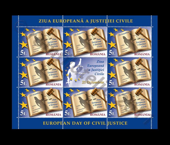 ✅RO 2011 ,LP 1920c &quot;Ziua Europeana a Justitiei Civile&quot; , mcoala de 8M+1V , MNH