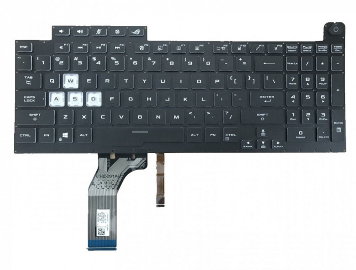 Tastatura Laptop Gaming, Asus, ROG G731, G731G, G731GT, G731GW, G731GT, G731GU, G731GV, 0KNR0-6813US00, iluminata RGB 16 pini, layout US