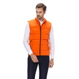 Vesta barbati slim orange cu puf V031