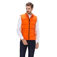Vesta barbati slim orange cu puf V031
