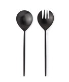 Cumpara ieftin Set 2 linguri servire salata otel negru satinat Bronte 7x27,1h; 7x27,1h