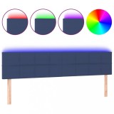 Cumpara ieftin Tablie de pat cu LED, albastru, 180x5x78/88 cm, textil
