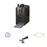 Komplett Set - Zapfanlage, Bierzapfanlage JET 30K Bierkoffer mit Luftpumpe Durchlaufk&uuml;hler 1-leitig Trockenk&uuml;hler, bis zu 35 Liter/h, Zapfkopf: Flach