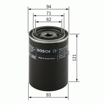 Filtru ulei NISSAN PICK UP II (D21) (1985 - 1998) BOSCH 0 986 452 005 foto