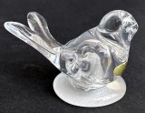 Pasare (Peruș) - Statueta vintage din cristal masiv, produsa manual in Italia, eticheta originala