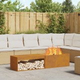 vidaXL Vatră de foc cu depozitare lemne, 160x45x35 cm, oțel corten