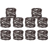 Set de 10 inele pentru servetele India, metal, maro inchis, 2,5 x 6,3 cm