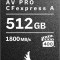 Angelbird CFexpress Type A, VPG400, 8K+ RAW, R1800/W1650 (Type A | 4.0) 512GB