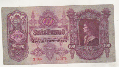 bnk bn Ungaria 100 pengo 1931 circulata foto