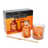 Set lumanare parfumata si odorizant cu bete - dovleac - 120 g + 100 ml Best CarHome