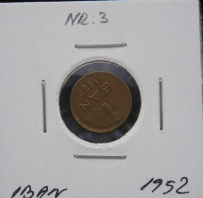 C10 1 - Moneda foarte veche - Romania - 1 ban - 1952 foto