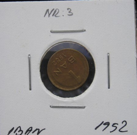 C10 1 - Moneda foarte veche - Romania - 1 ban - 1952