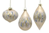 Set 6 globuri brad Craciun sticla multicolora Painting 7x7x11h; 8x8x9,2h; 6,5x6,5x13,5h