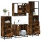 vidaXL Set de mobilier de baie 4 piese Lemn prelucrat de stejar afumat 3301277