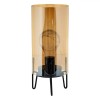 Lampa de Masă LED cu 10 Becuri, Bază Metalică, &Icirc;nălțime 23cm, Culoare Galben &Icirc;nchis și Negru, Oem