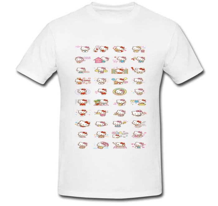 Tricou &quot; Hello Kitty line emoji &quot;