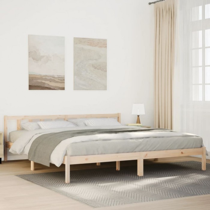 vidaXL Cadru pat foarte lung fără saltea, 200x220 cm, lemn masiv pin 852454