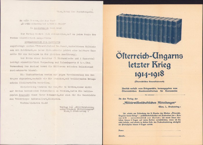 HST A1182 Reclamă de librărie Viena interbelică