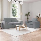 vidaXL Canapea 140cm 2 pcs Gri deschis Metal 3407544