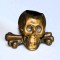 Scrumieră veche din bronz &rdquo;Cap de mort&rdquo;