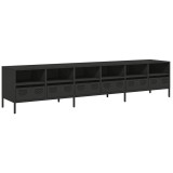 Cumpara ieftin Dulap TV, negru, 202x39x43,5 cm, otel laminat la rece