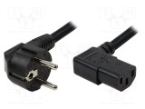 Cablu CEE 7/7 unghi LOGILINK, IEC C13 mamă 90&deg;, 2m, 10A