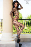 Bodystocking Crotchless Elastic Animal Print OS, Chilirose