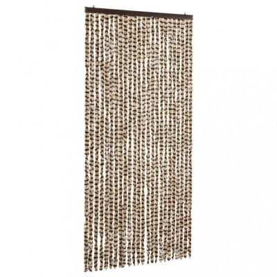 Perdea pentru insecte, bej si maro, 100 x 220 cm, chenille foto