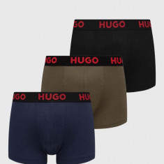 HUGO boxeri 3-pack bărbați, culoarea verde 50496723