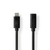 Cablu prelungitor USB-C tata v3.2 - USB-C mama v3.2 2m 4K /60Hz 60W negru Nedis CCGL64010BK20
