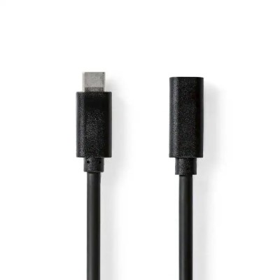 Cablu prelungitor USB-C tata v3.2 - USB-C mama v3.2 2m 4K /60Hz 60W negru Nedis CCGL64010BK20 foto