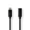 Cablu prelungitor USB-C tata v3.2 - USB-C mama v3.2 2m 4K /60Hz 60W negru Nedis CCGL64010BK20