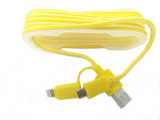 Cablu De Date MRG M-170, 2 In 1, Iphone 5/6 + Micro USB, Galben C170, Other