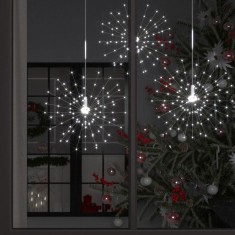 vidaXL Lampi cu artificii de Craciun, 10 buc., 140 LED alb rece 20 cm foto