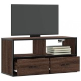 VidaXL Dulap TV, stejar maro, 80x31x39,5 cm, lemn prelucrat și metal