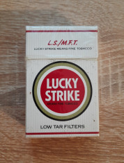 Pachet plin tigari LUCKY STRIKE anii 1980 Made in USA foto