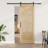 Ușa glisantă vidaXL cu set de accesorii 78x211 cm Lemn solid din pin