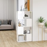 Cumpara ieftin Bibliotecă/Separator cameră, alb extralucios, 60x24x124,5 cm