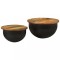 vidaXL Set măsuțe de cafea, 2 piese, negru, lemn masiv reciclat 351753