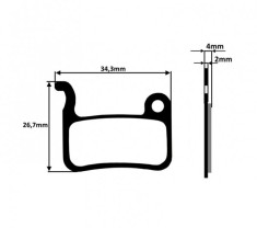Placute frana metalice pentru Shimano, Deore LX BR-M655, LX BR-M756 Cod:AWR0225