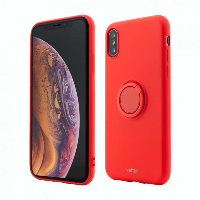 Husa Vetter pentru iPhone XS, Soft Pro with Magnetic iStand, Rosu