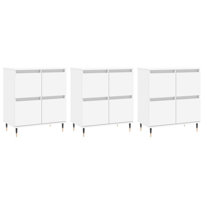 Servante, 3 piese, alb, lemn prelucrat