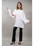 Cumpara ieftin BLUZA CU MANECA LUNGA CUT OUT CELLESE Alb S-M