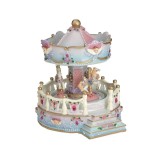 Cumpara ieftin Carusel muzical cu miscare Pink White 16 cm x 17 cm, Inart