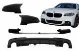 Prelungire Bara Fata cu Capace Oglinzi si Difuzor de aer cu evacuare dubla BMW Seria 5 F10 F11 (2015-2017) M-Performance Design Negru Lucios Performan