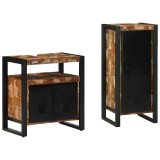 Set de mobilier pentru baie cu raft 2 pcs Lemn recuperat solid