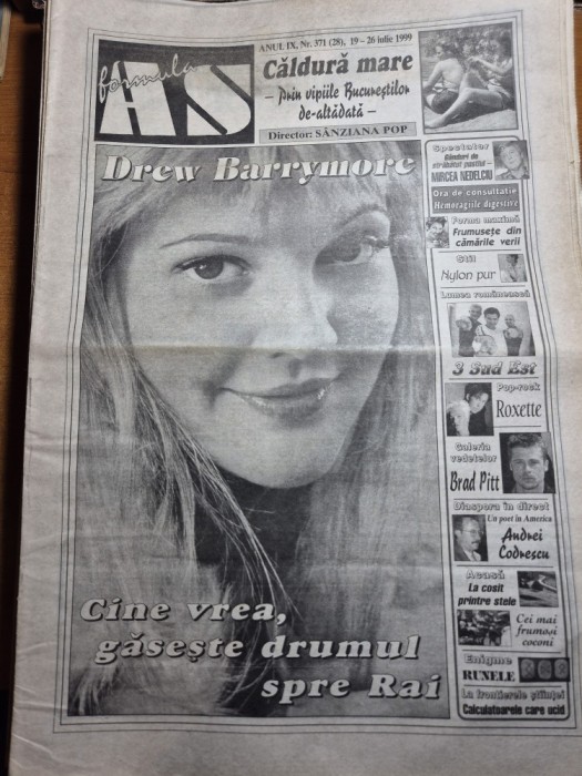 ziarul formula as 19 - 26 iulie 1999 - roxette , brad pitt , formatia trtei sud est ,dorina lazar maia mogenstein
