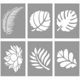 Set 6 sabloane 300x210x0.7mm, Leafs / Frunze, format A4 fiecare bucata din set, Refolosibil MX70005, 29 x 21 cm A4