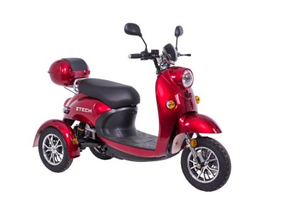 Tricicleta electrica Z-Tech ZT-63-B, motor 650W, baterii 60V 20Ah, viteza 25km/h, autonomie 60 km, nu necesita permis de conducere - Roșu foto