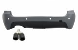 Bara spate cu Toba Ornament Evacuare Fibra Carbon Mat BMW Seria 5 E61 Touring (2003-2007) M-Technik Sport Design Performance AutoTuning